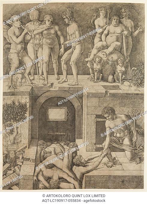 Andrea Zoan, Italian, 1475-1505, after Andrea Mantegna, Italian, 1431-1506, Ignorance and Mercury: An Allegory of Virtue and Vice, 16th Century