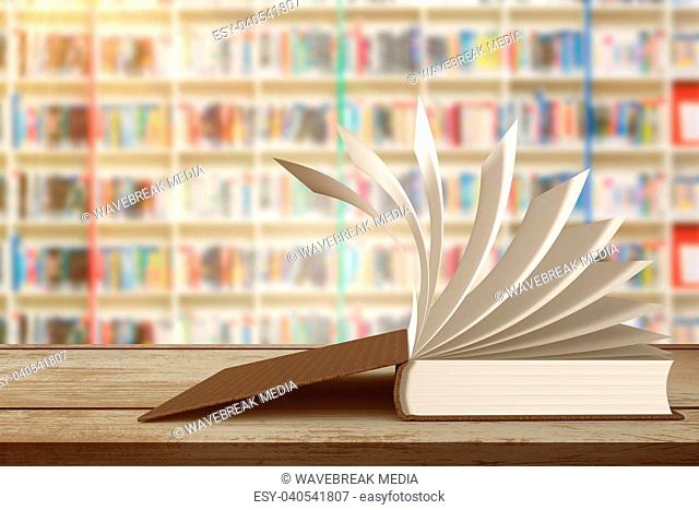Composite image of open book