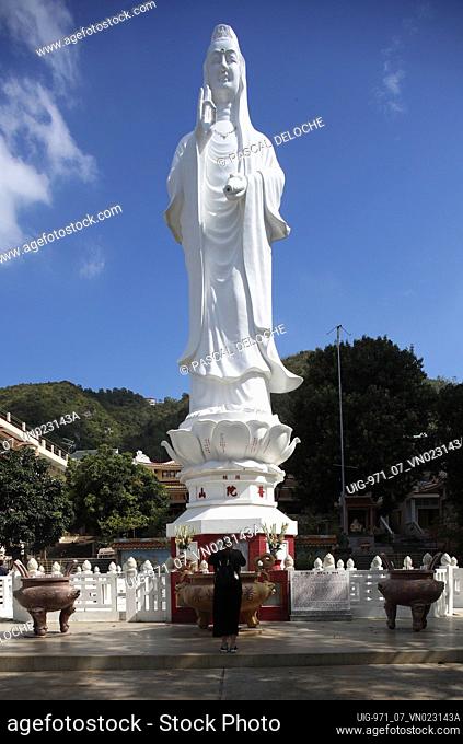 Bodhisattva Avalokitesvara. Guanyin statue ( Quan Am ). Goddess of compassion and mercy. Pho Da temple. Vung Tau. Vietnam