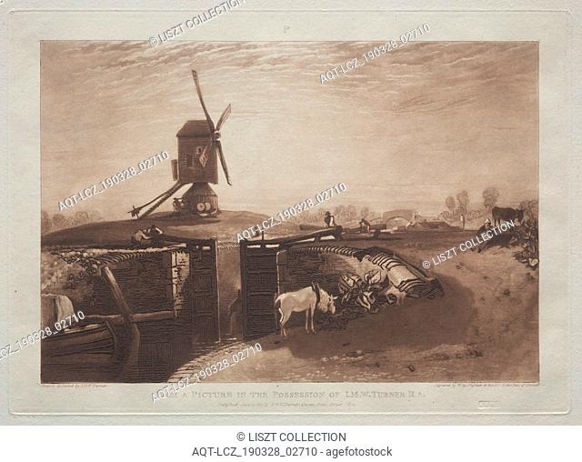 Liber Studiorum: Windmill and Lock. Joseph Mallord William Turner (British, 1775-1851). Etching and mezzotint