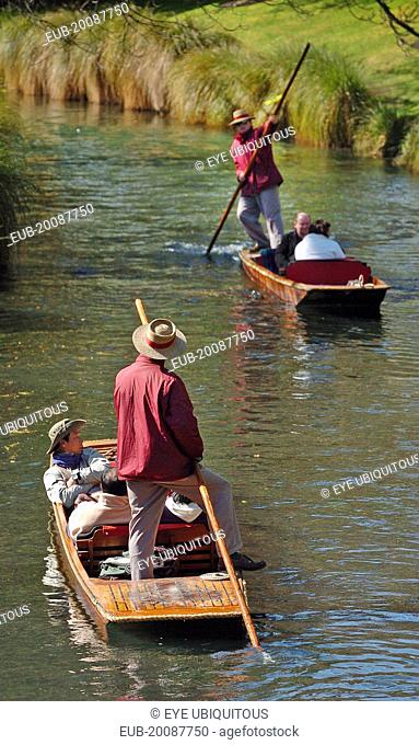 Canterbury, Tourists Being Punted Along The River Avon