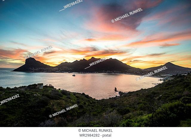 Hout Bay after sunset, Cape of Good Hope, South Africa, Africa