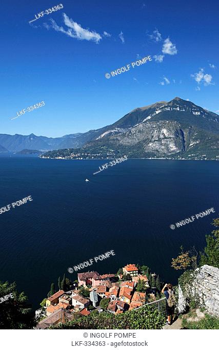 Castello di Vezio, view over Lake Como, Varenna, Lake Como, Lombardy, Italy