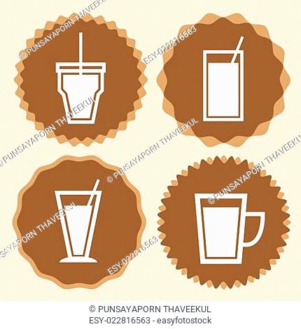 Set of coffee cup icon badges