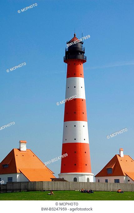 lighthouse in Westerheversand, Germany, Schleswig-Holstein, Westerhever