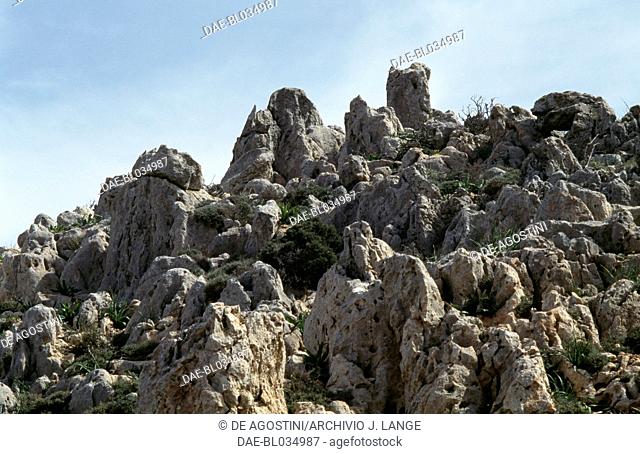 Rocky peaks, Rodopi peninsula, Crete, Greece