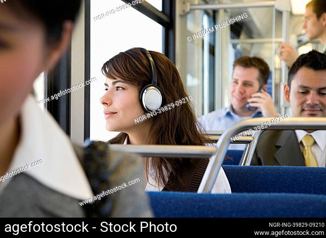 Commuters on train
