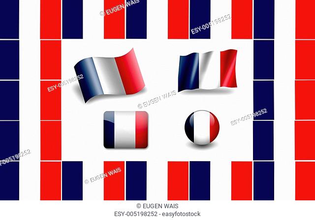 flag of France. icon set