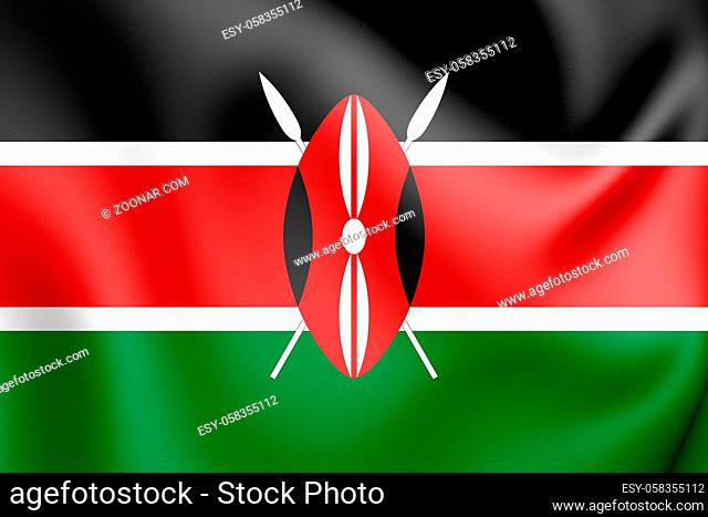 3D Flag of the Kenya. 3D Illustration