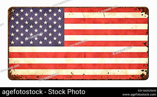 Vintage metal sign - Flag of the United States of America