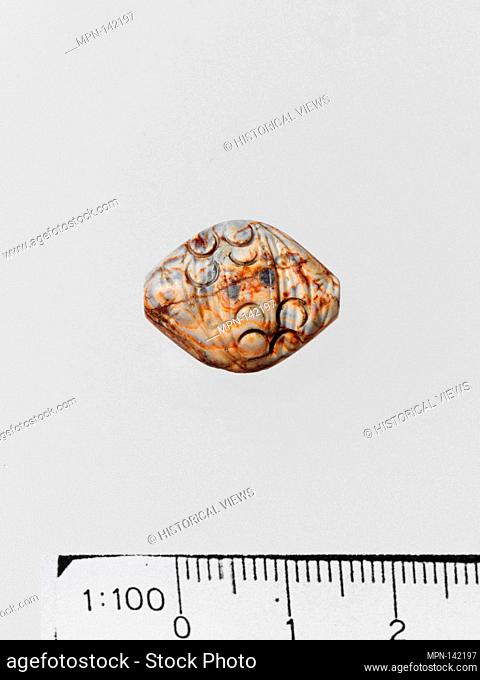 Agate amygdaloid seal. Period: Middle Minoan III-Late Minoan I; Date: ca. 1700-1450 B.C; Culture: Minoan; Medium: Agate; Dimensions: L. 1.91 cm; W. 1