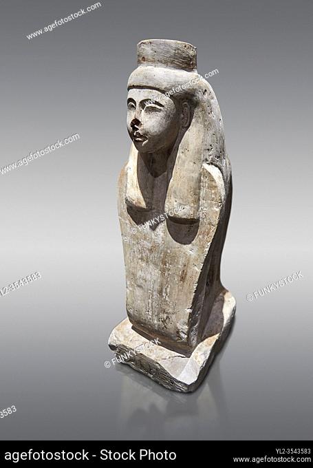 Ancient Egyptian statue of the goddess Meretseger, limestone, New Kingdom, 19-20th Dynasty, (1480-1390 BC), deir el Medina. Egyptian Museum, Turin
