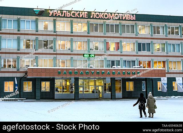 RUSSIA, SVERDLOVSK REGION - DECEMBER 19, 2023: An outside view of the Ural Locomotives plant in the town of Verkhnyaya Pyshma. Donat Sorokin/TASS