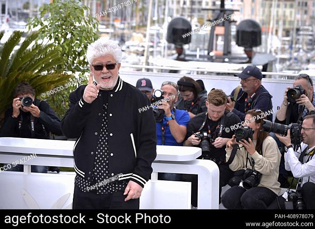 CANNES, FRANCE - MAY 17: Director Pedro Almodóvar attends the ""Strange Way Of Life"" photocall at the 76th annual Cannes film festival at Palais des Festivals...