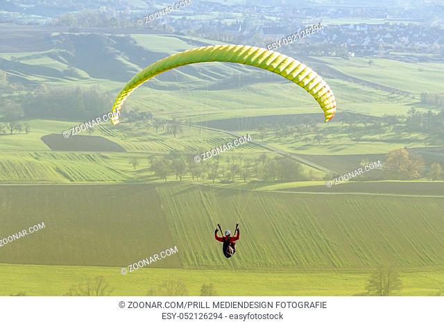 high angle paragliding scenery in Southern Germany