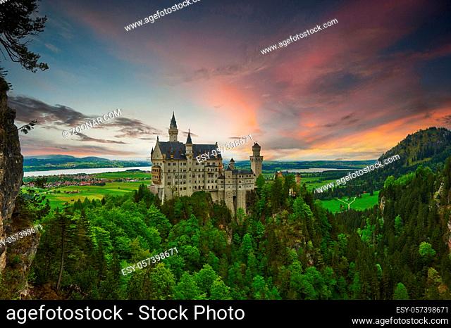 The castle of Neuschwanstein in Bavaria, Germany