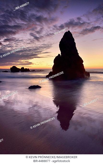Rock structure in the sea, morning atmosphere, Atlantic coast of Sango Sands, Durness, Scotland, United Kingdom