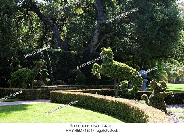 United States, California, Santa Barbara, Montecito, Ganna Walska Lotusland, the topiary garden