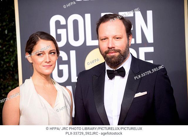 Yorgos Lanthimos and Ariane Labed attend the 76th Annual Golden Globe Awards at the Beverly Hilton in Beverly Hills, CA on Sunday, January 6, 2019