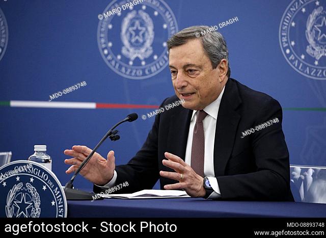 The Prime Minister, Mario Draghi held a press conference at the end of the Council of Ministers in the multipurpose room of the Prime Minister
