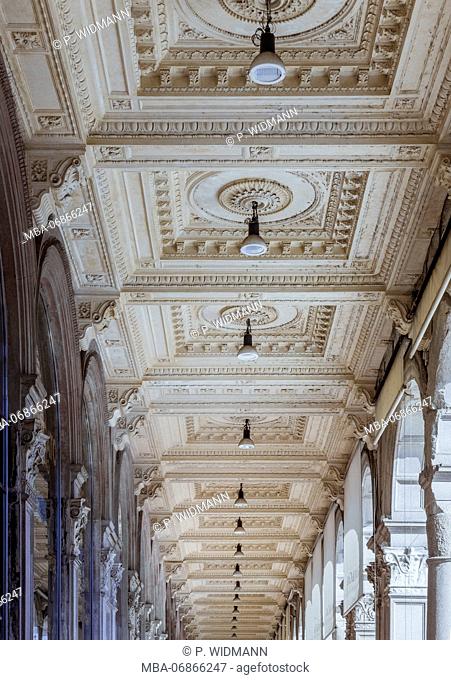 Ceiling at the arcades of the Galleria Vittorio Emanuele II, cathedral square, Piazza del Duomo, Milan, Italy, Europe