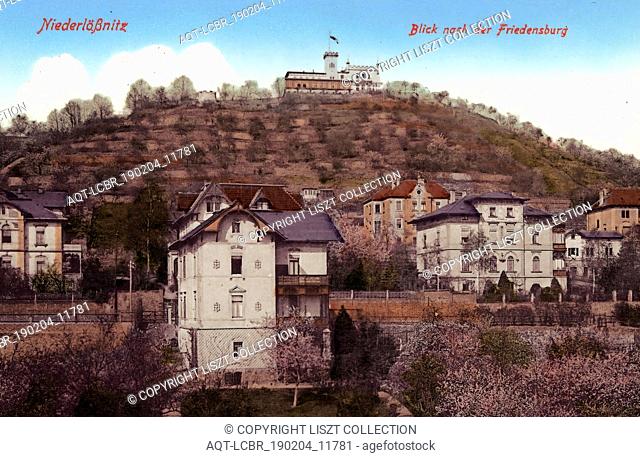 Friedensburg (Radebeul), Buildings in Radebeul, NiederlÃ¶ÃŸnitz (Radebeul), 1911, Landkreis MeiÃŸen, Radebeul, Blick nach der Friedensburg, NiederlÃ¶ÃŸnitz