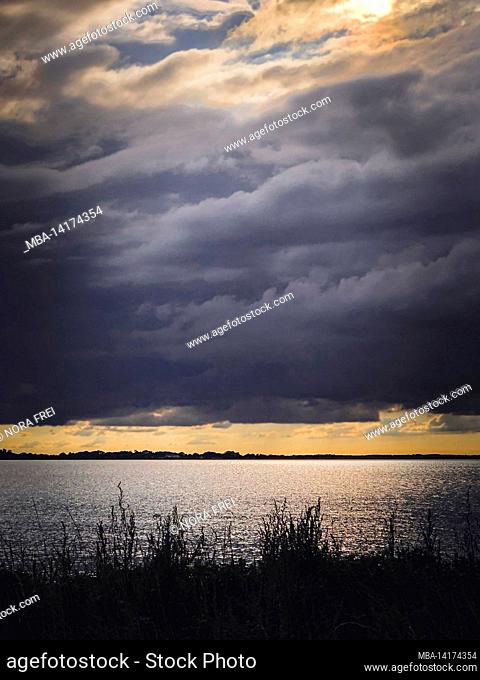 Beach, sea, Fyn, Funen, landscape, sunset, West Funen, Denmark