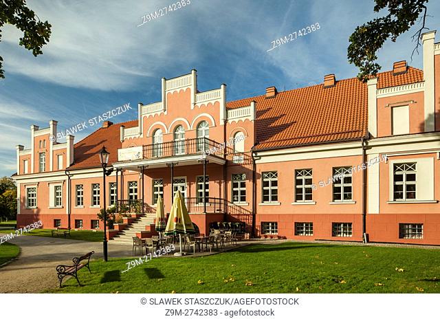 Neo-Gothic palace at Majkowski park in Wejherowo, Poland
