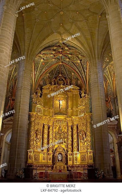 Inside the chancel, vault of Cathedral, Concatedral Santa María de Redonda, Camino de Santiago, Logrono, La Rioja, Spain