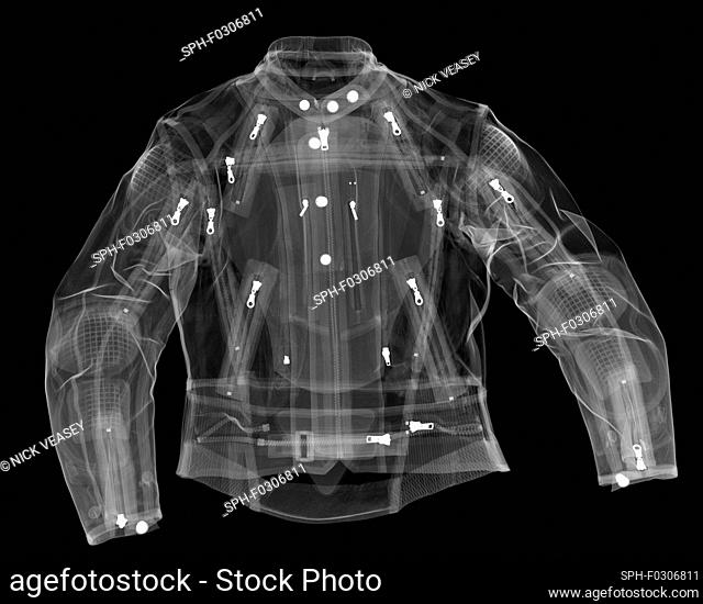 Leather motorcycle jacket, X-ray