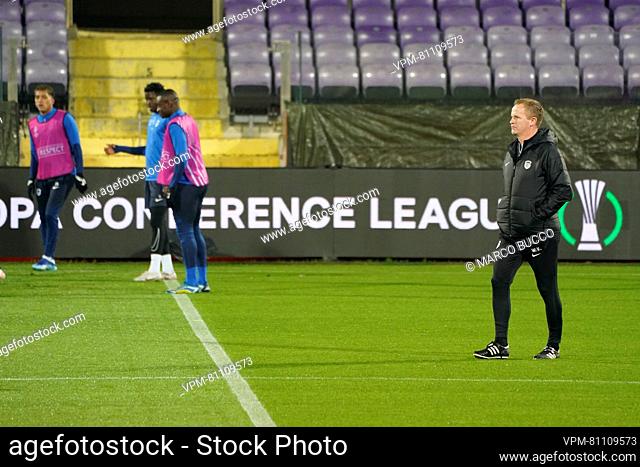 Genk's head coach Wouter Vrancken pictured during a training session of Belgian soccer team KRC Genk, on Wednesday 29 November 2023 in Firenze, Italy