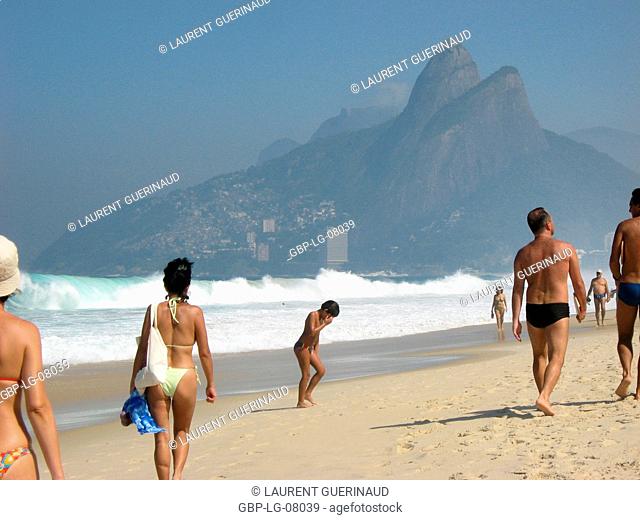 People, beach, City, Ipanema, Rio de Janeiro, Brazil