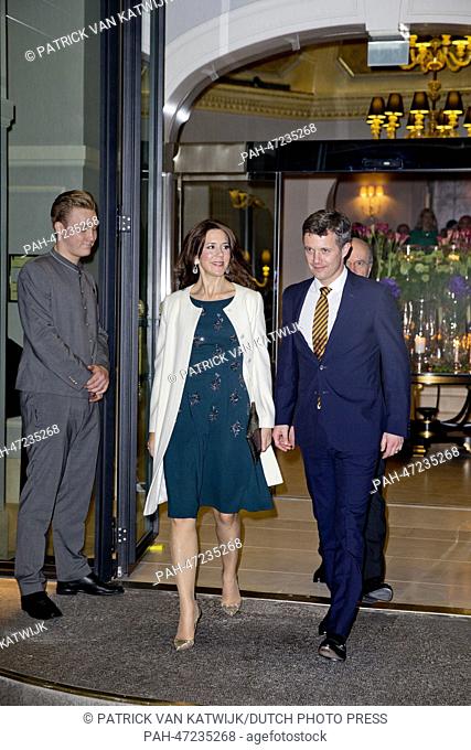 Crown Prince Frederik (R) and Crown Princess Mary of Denmark attend a reception for the Royal Family of Denmark hosted by the Turkish President Abdullah Gul at...
