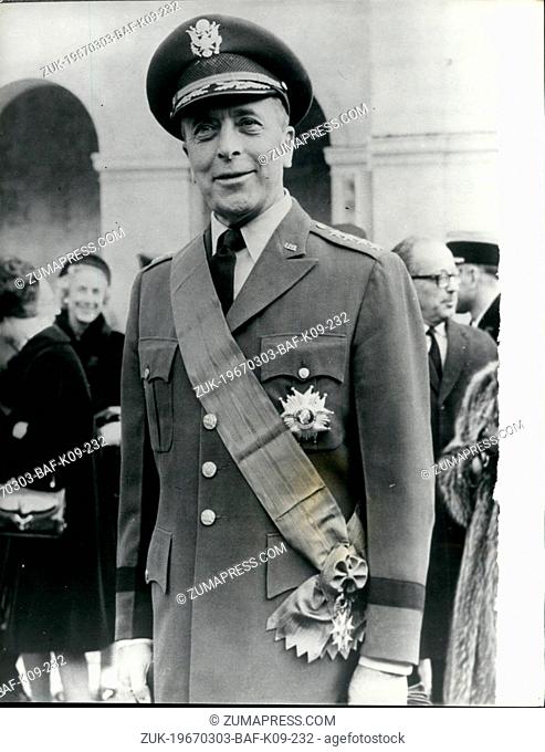 Mar. 03, 1967 - General Lemnitzer awarded the gran cross of the Legion of Honour before leaving France.: General Leman Lemnitzer, Supreme Commander