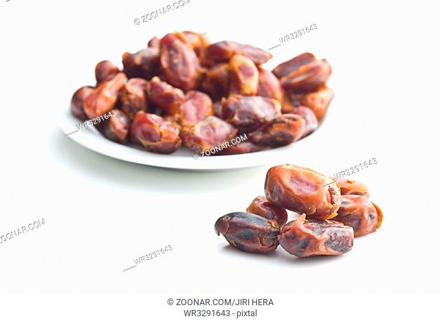 Sweet dates without stones islated on white background