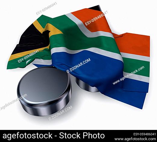 musiknote und flagge von südafrika - 3d illustration