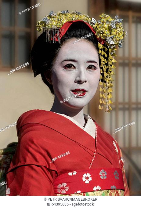 Geisha, geiko, portrait, Gion, Kyoto, Japan