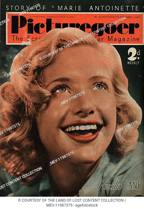 Picturegoer - 1938, Picturegoer, front cover, photograph, Pricilla Lane