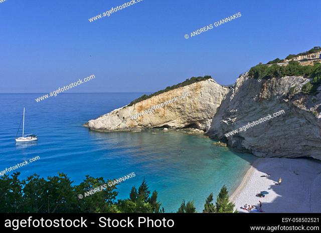 Lefkada Island, Porto Katsiki Beach view, Greece