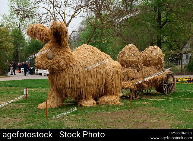 Germany sightseeing farmers market sculpture rabbit hay