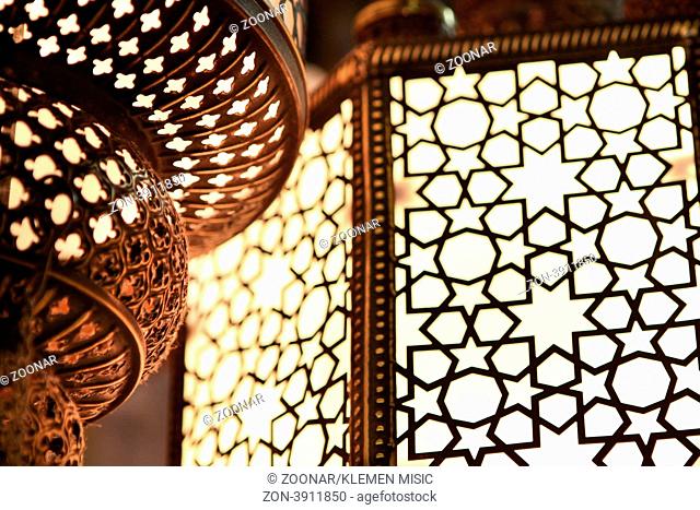 Close up macro of an arabic light