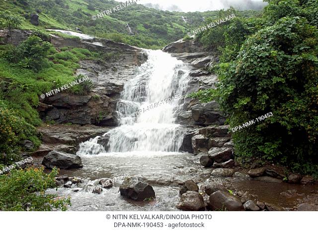 Waterfall Bhaja village Malavali Pune Maharashtra India Asia
