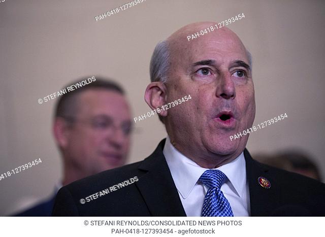 United States Representative Louie Gohmert (Republican of Texas) speaks to member of the media after constitutional law experts Noah Feldman