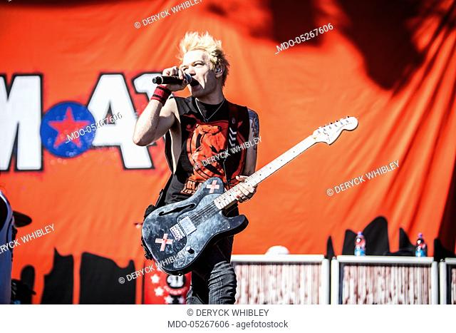 The musician and frontman of Sum 41 Deryck Whibley in concert for the iDays Festival 2017 at the Autodromo Nazionale di Monza. Monza, Italy