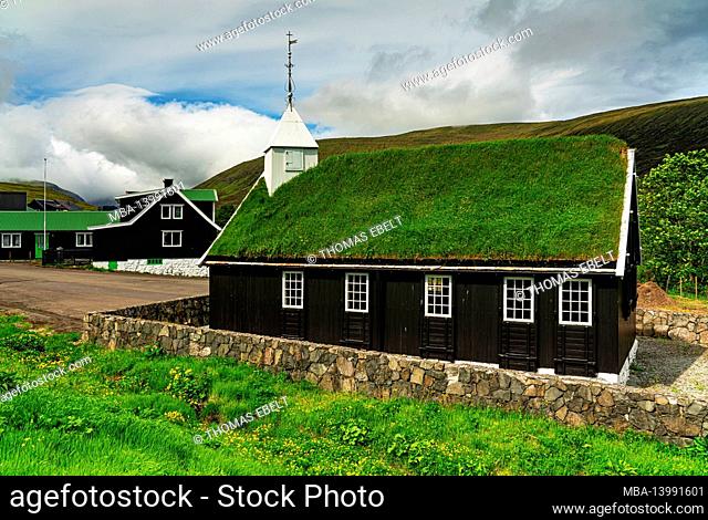 church in hvalvík, streymoy island, faroe islands