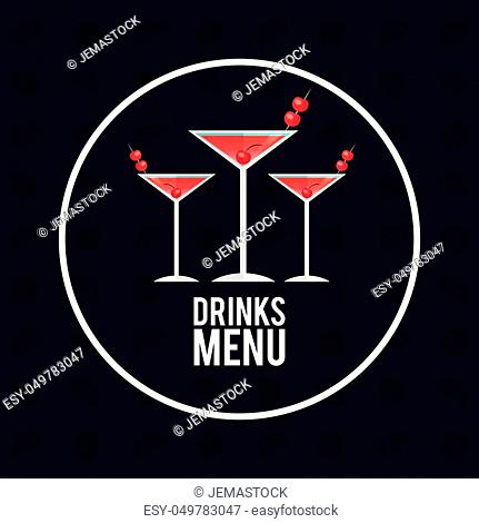 drink menu alcoholic cocktail manhattan vector illustration eps 10