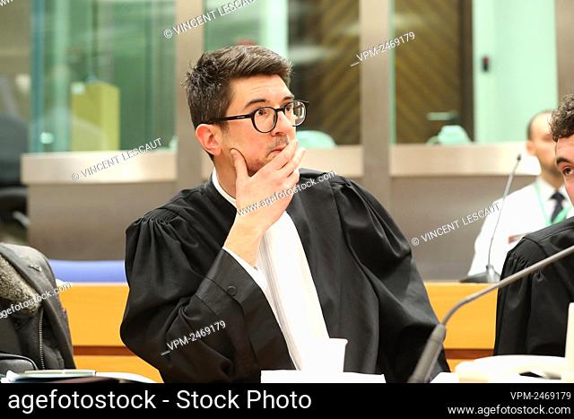 Lawyer Xavier Guiot, representing the accused pictured during the jury constitution session at the assizes trial of Giovanni Damilot