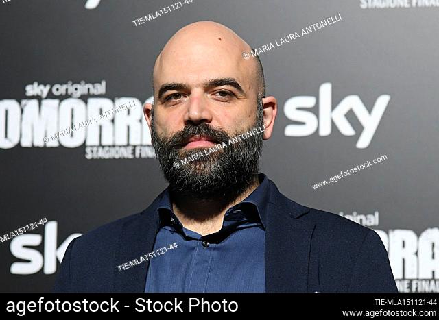 The writer Roberto Saviano during the photocall of tv series 'Gomorra' final season , Rome, ITALY-15-11-2021