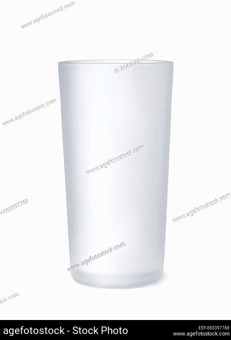 Front view of matte highball glass isolated on white