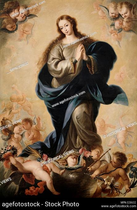 Meléndez, Miguel Jacinto.School. Immaculate Conception..Virgin Mary..With her hands crossed on her chest and her head bowed